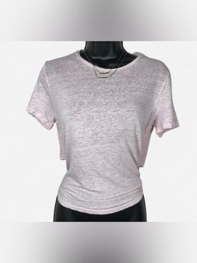Maje Light Pink Short Sleeve Tie Back Women's Tee